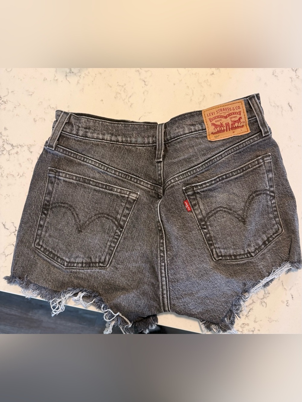 Levi's Gray-Black Denim Waistband Shorts